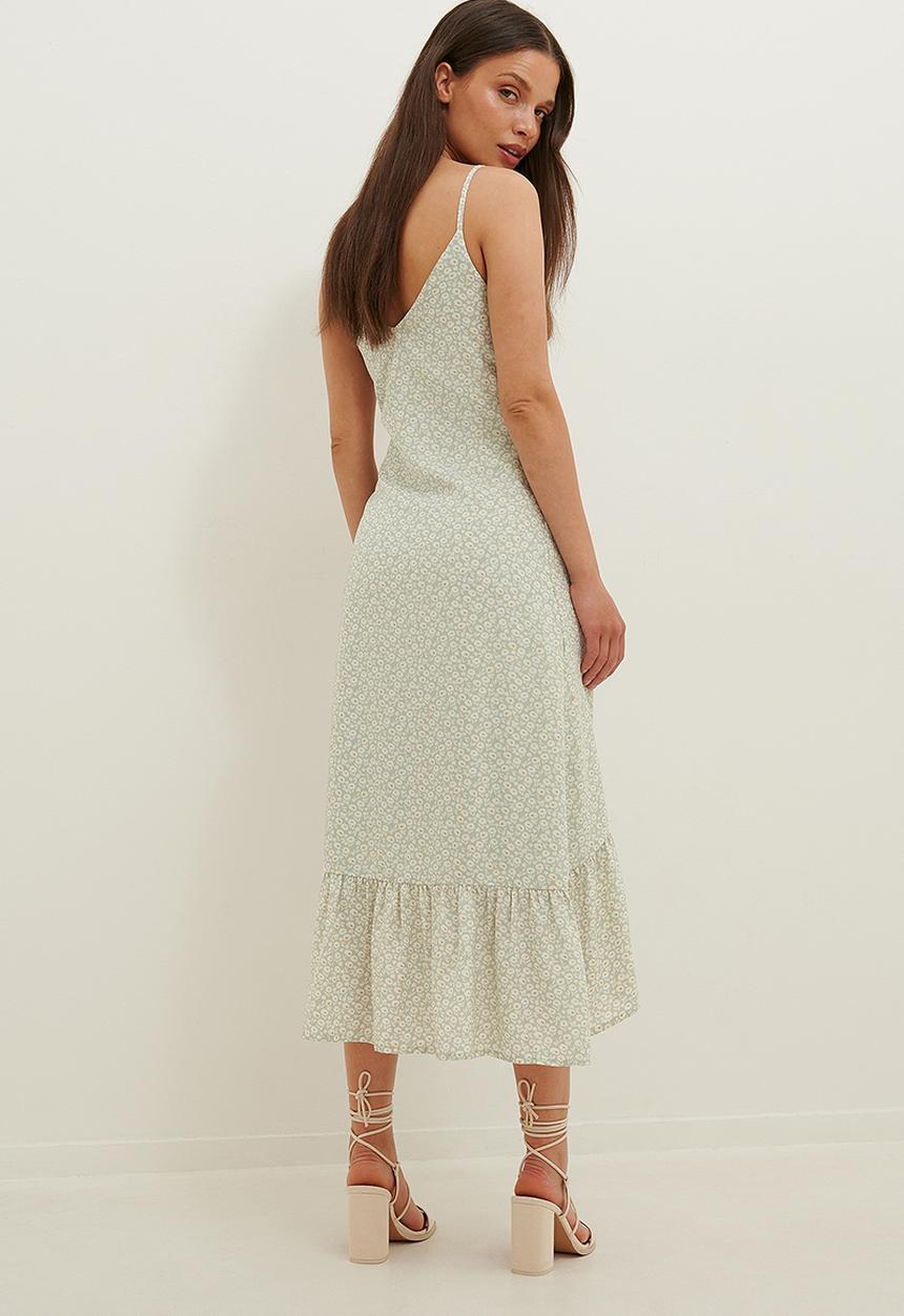 NA-KD - Button up midi dress - green 
