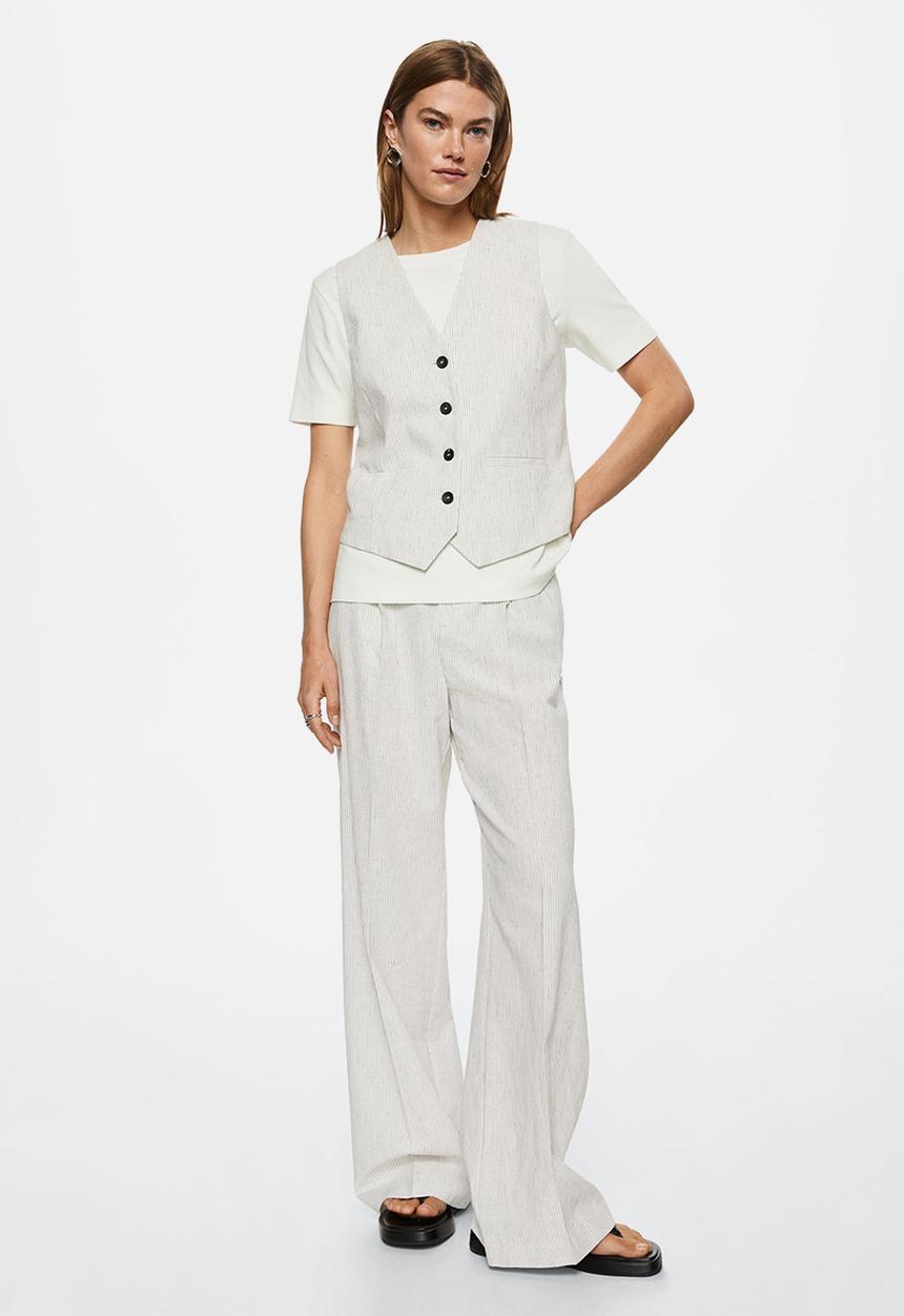 MANGO - T-shirt soli - natural