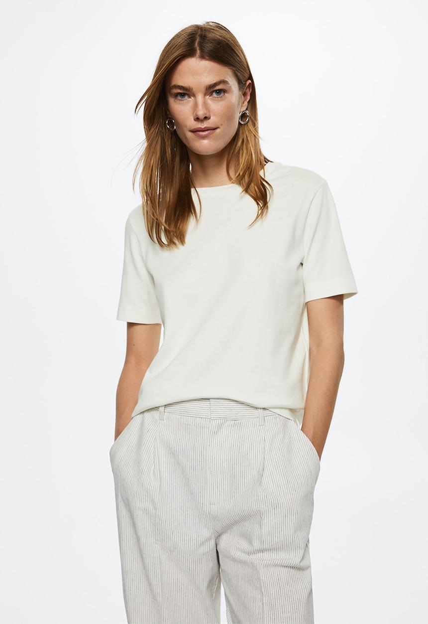 MANGO - T-shirt soli - natural