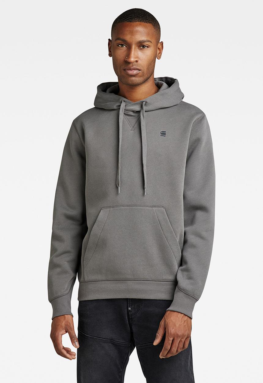 G-STAR - Premium core hooded long sleeve - granite
