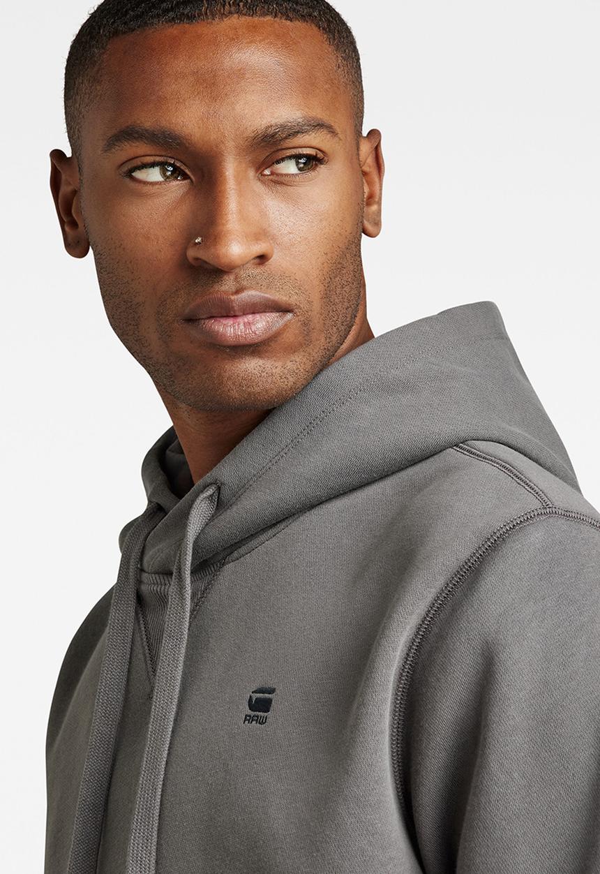 G-STAR - Premium core hooded long sleeve - granite