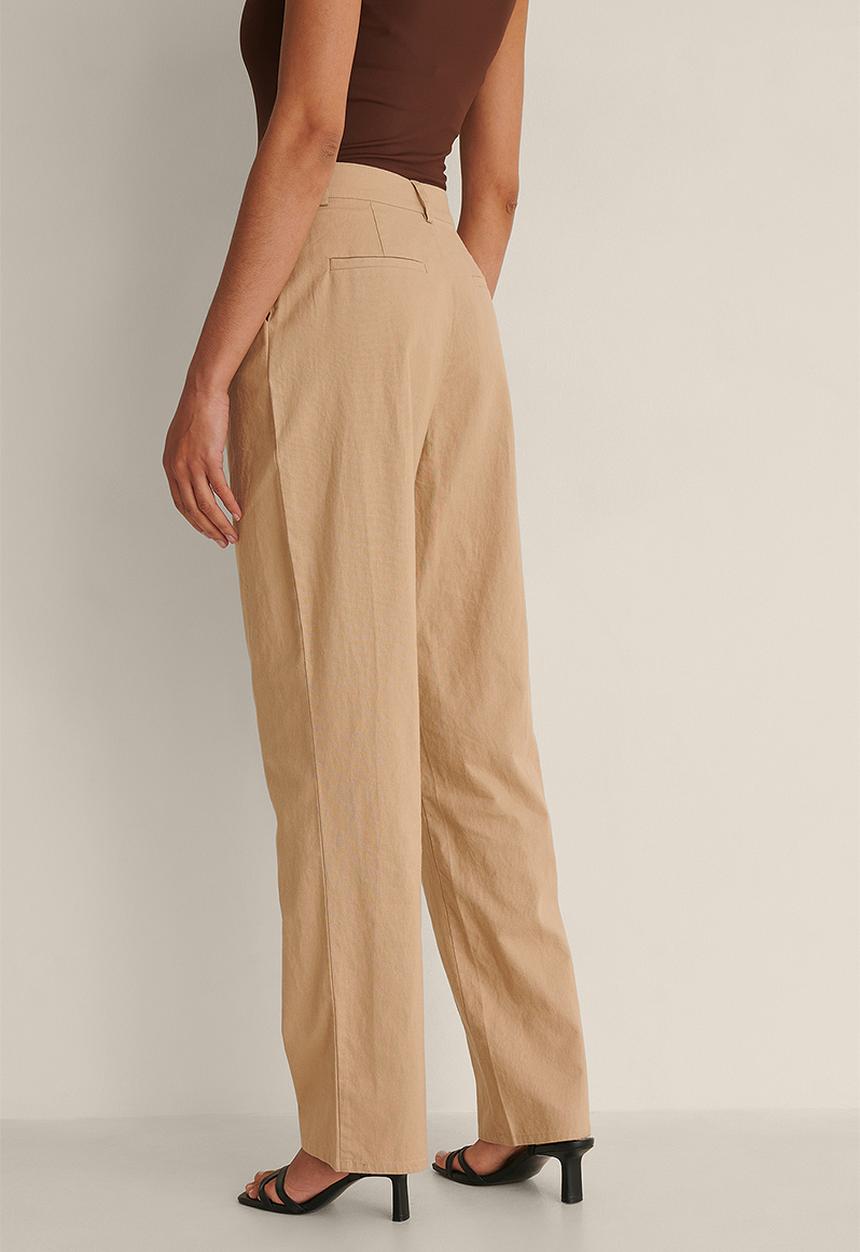 NA-KD - Linen-blend suit pants - taupe