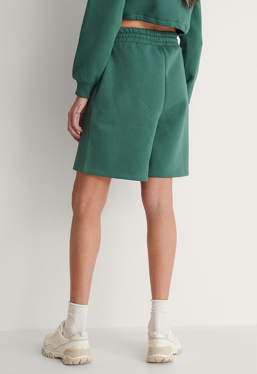 NA-KD - Organic brushed sweat shorts - green