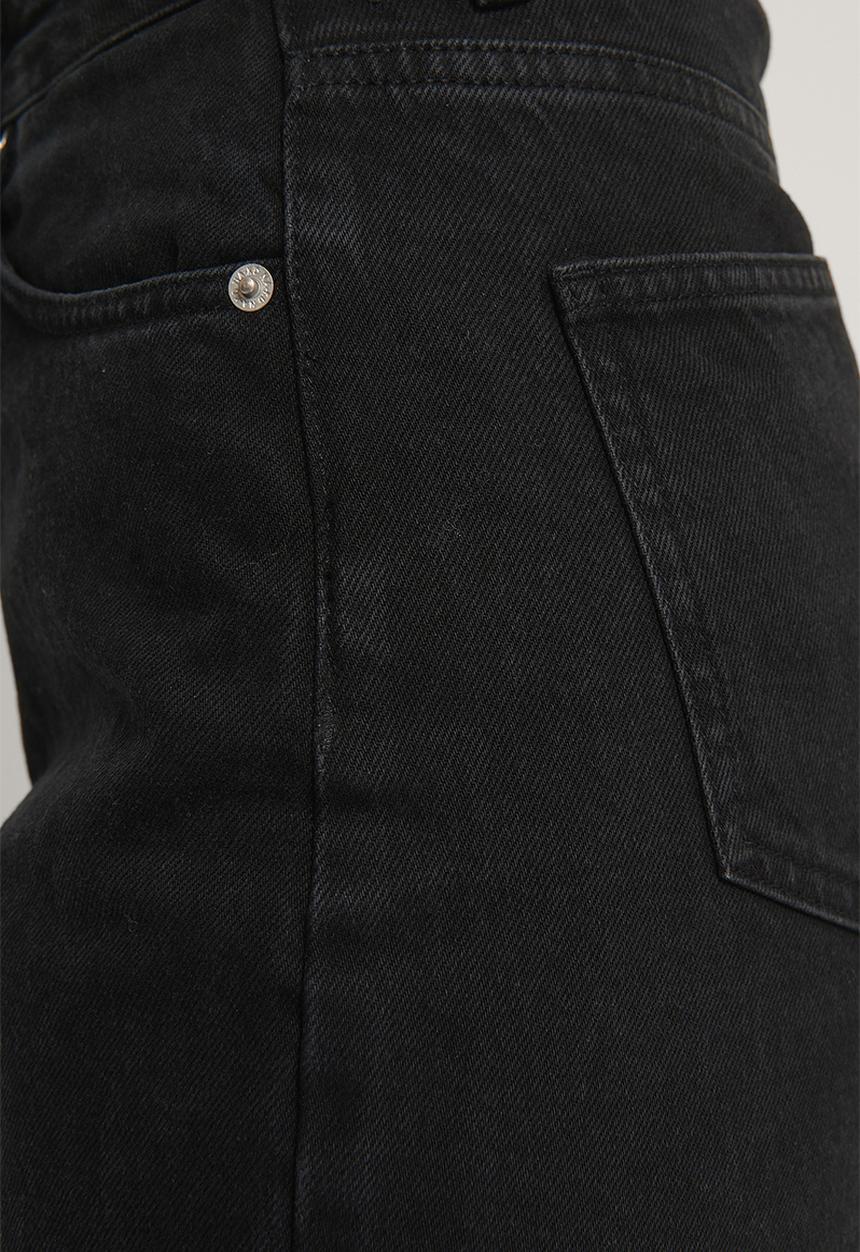 NA-KD - Wide leg high waisted denim - black