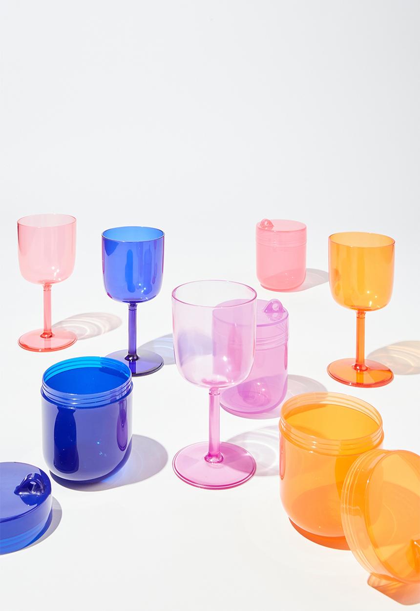 Typo - Always ready collapsible wine glass-rosa powder