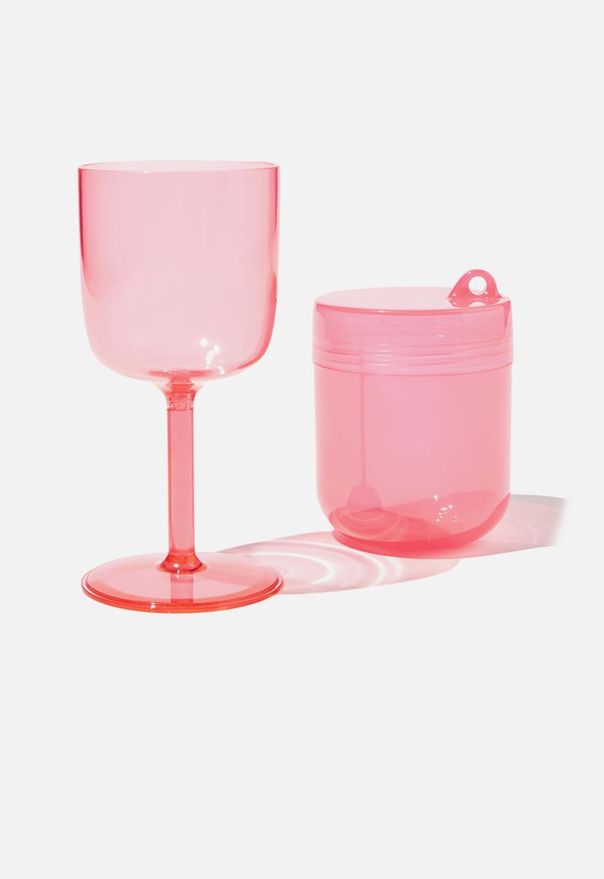 Typo - Always ready collapsible wine glass-rosa powder