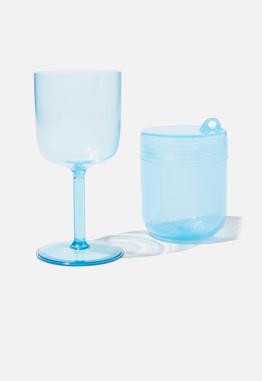 Typo - Always ready collapsible wine glass - arctic blue