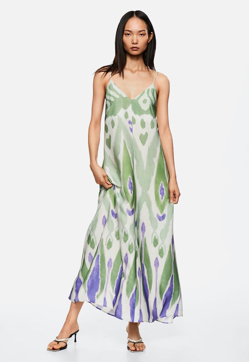MANGO - Dress carry3 - green