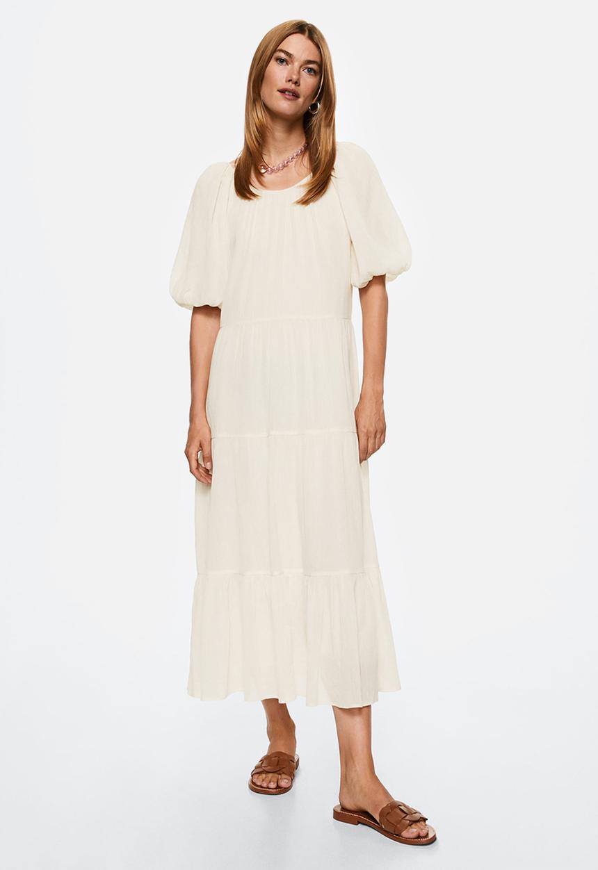 MANGO - Dress biel-h - natural