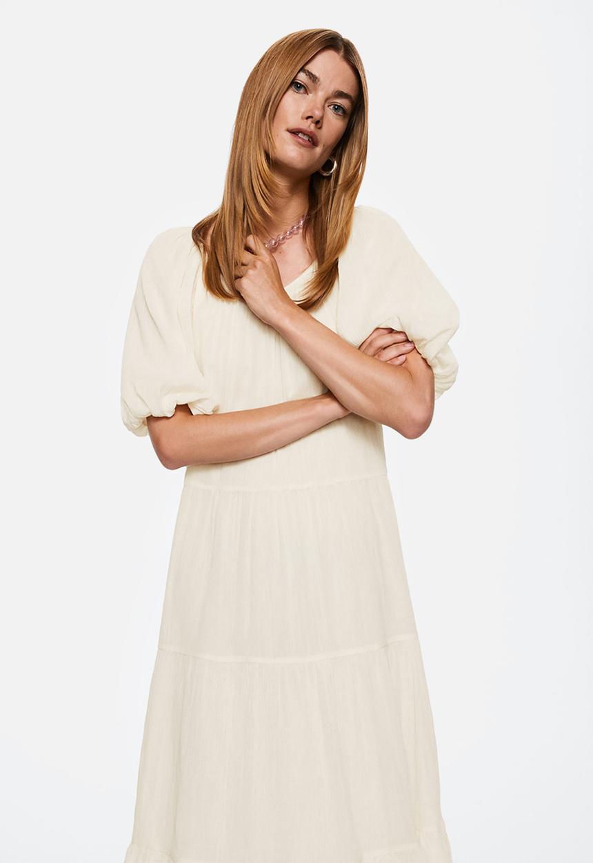 MANGO - Dress biel-h - natural