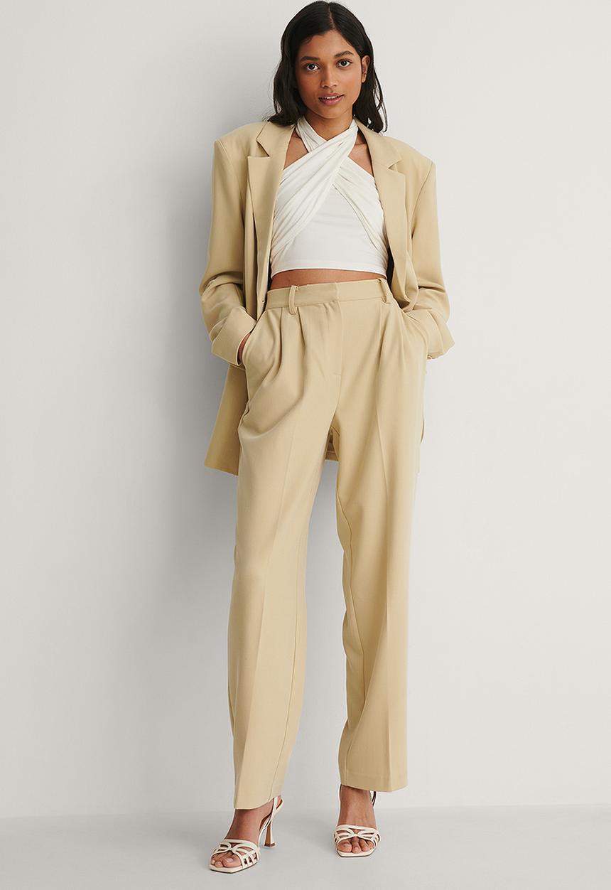 NA-KD - Crossover halterneck top - white