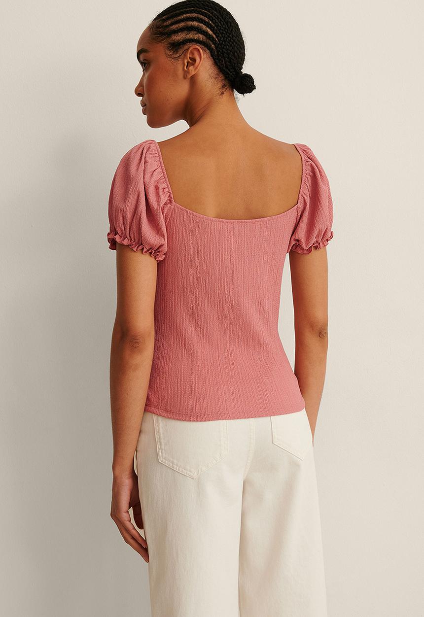 NA-KD - Cup detail crepe top - dusty pink