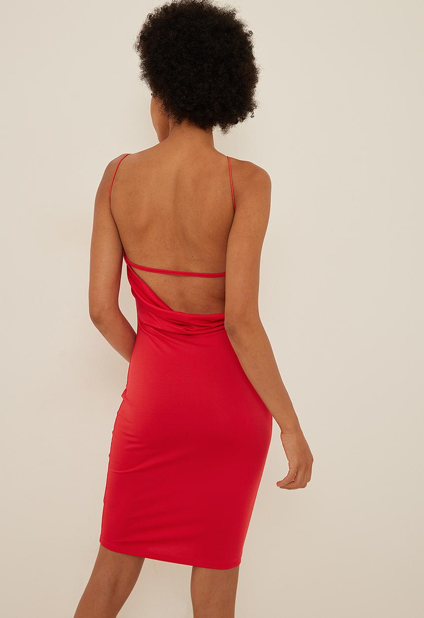 NA-KD - Deep back strap mini dress - red