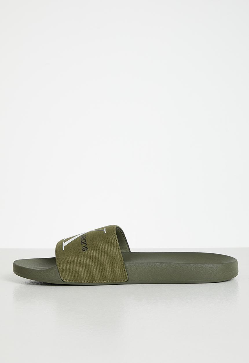 Calvin Klein - Slide monogram - burned olive