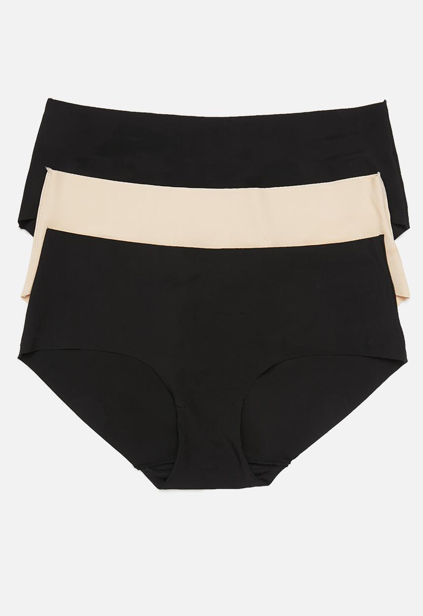 Cotton On - The invisible boyleg brief 3 pack - neutral & black