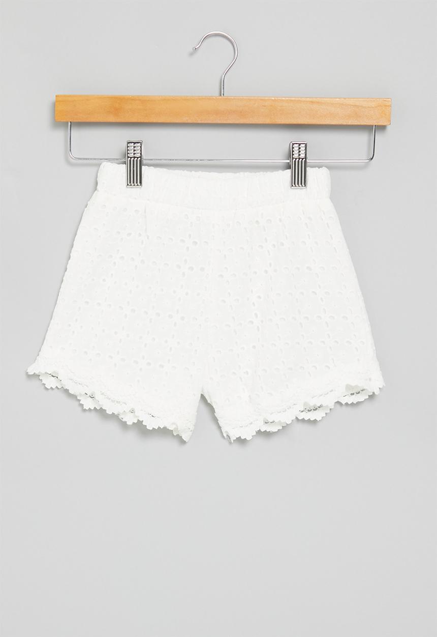 Pop Candy - Embroidered shorts - white
