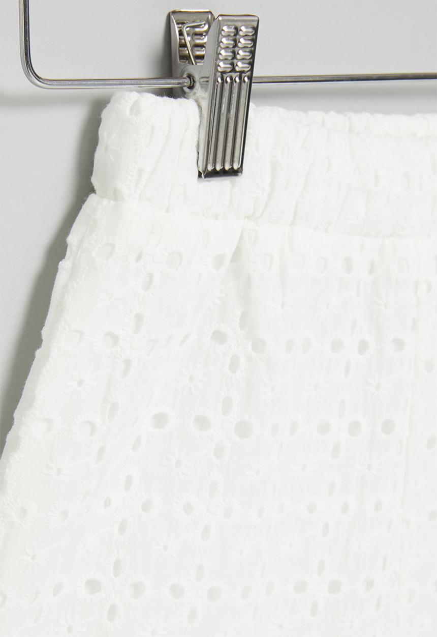 Pop Candy - Embroidered shorts - white