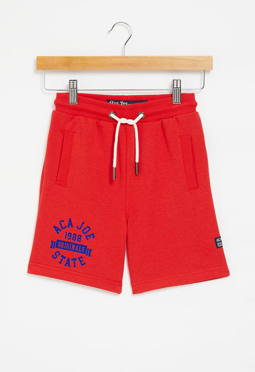 Aca Joe - Boys aca joe embroidered short - red