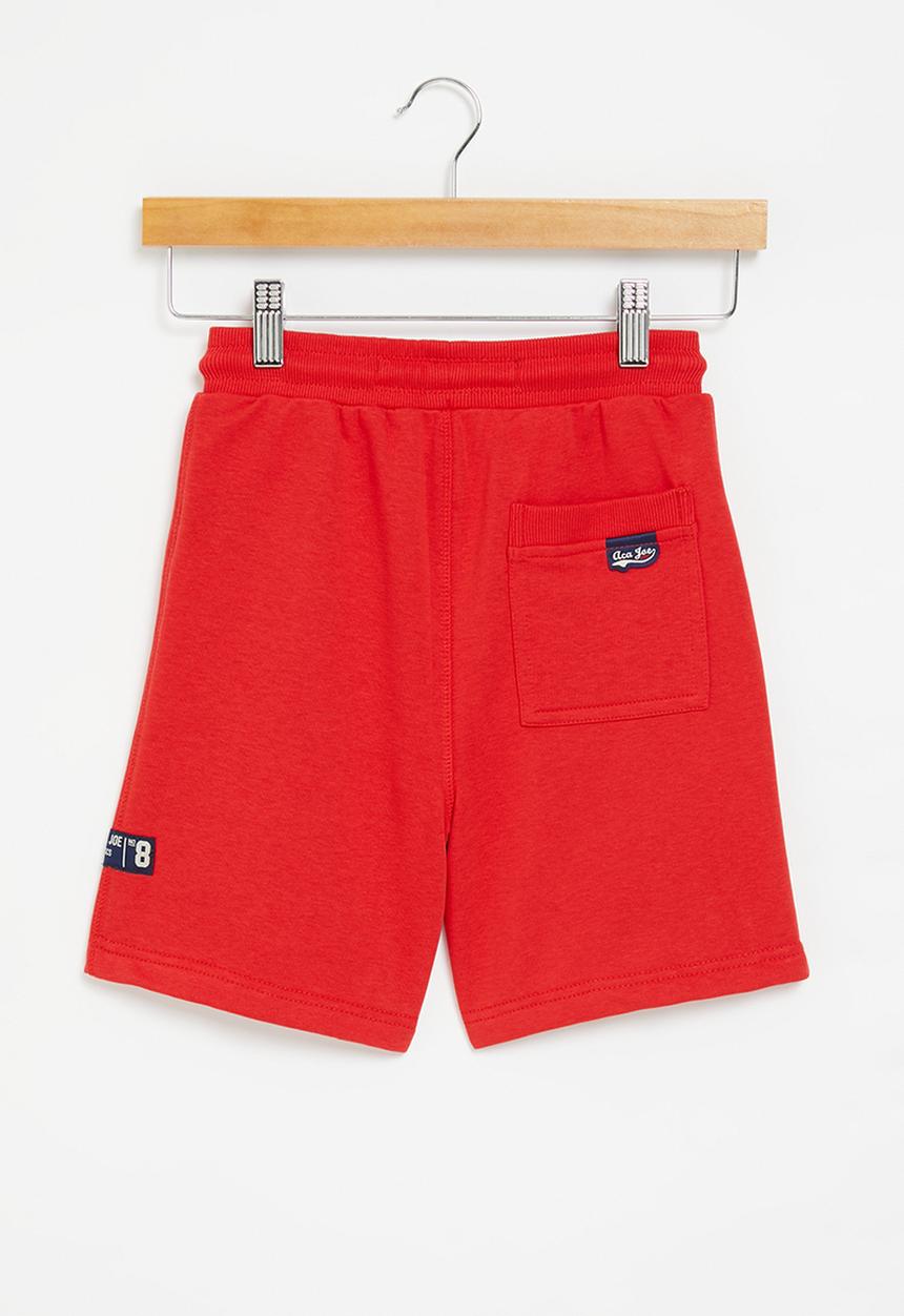 Aca Joe - Boys aca joe embroidered short - red