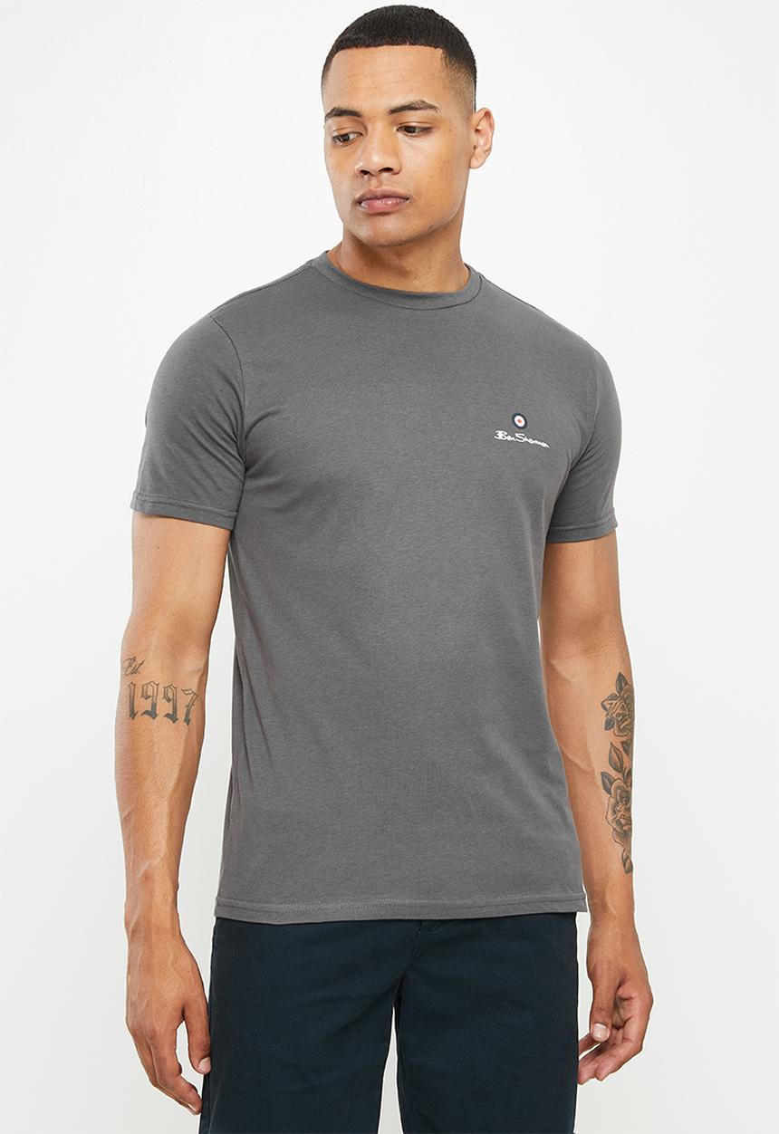 Ben Sherman - Essential tar print crew neck tee shirt - charcoalDNU