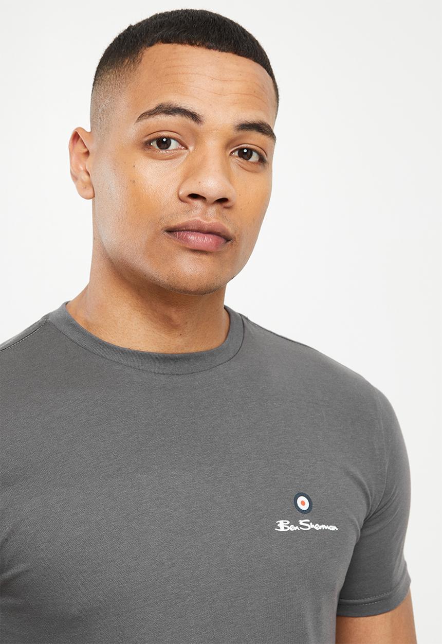 Ben Sherman - Essential tar print crew neck tee shirt - charcoalDNU