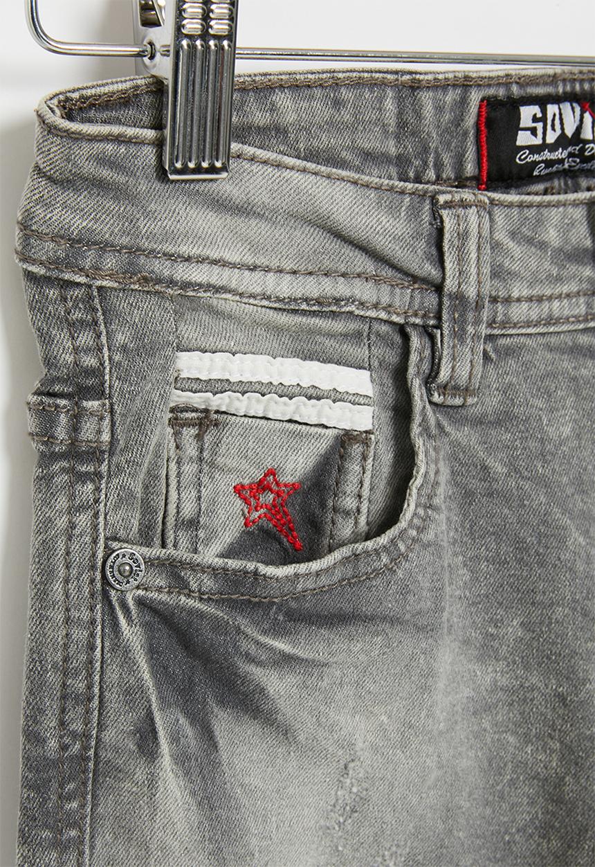 SOVIET - B major boys denim short - grey marble