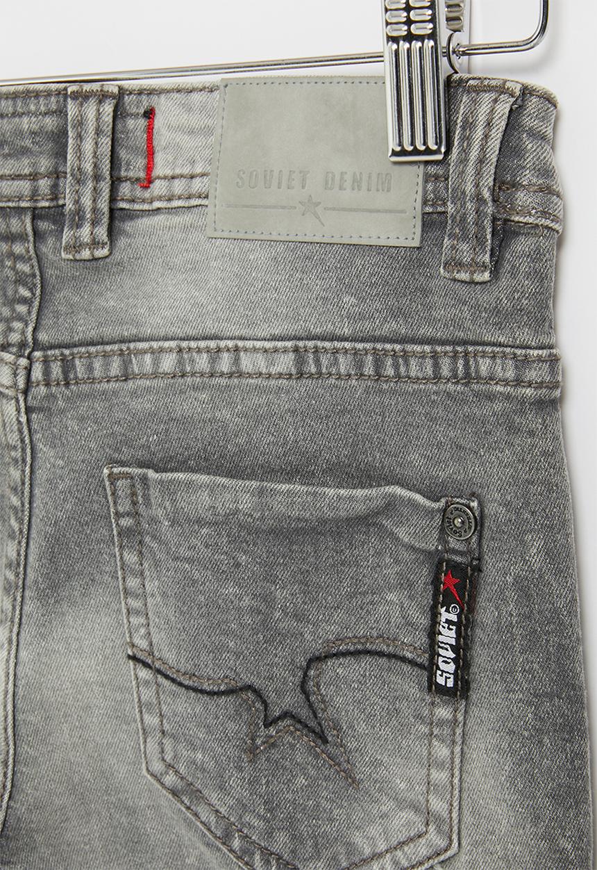 SOVIET - B major boys denim short - grey marble