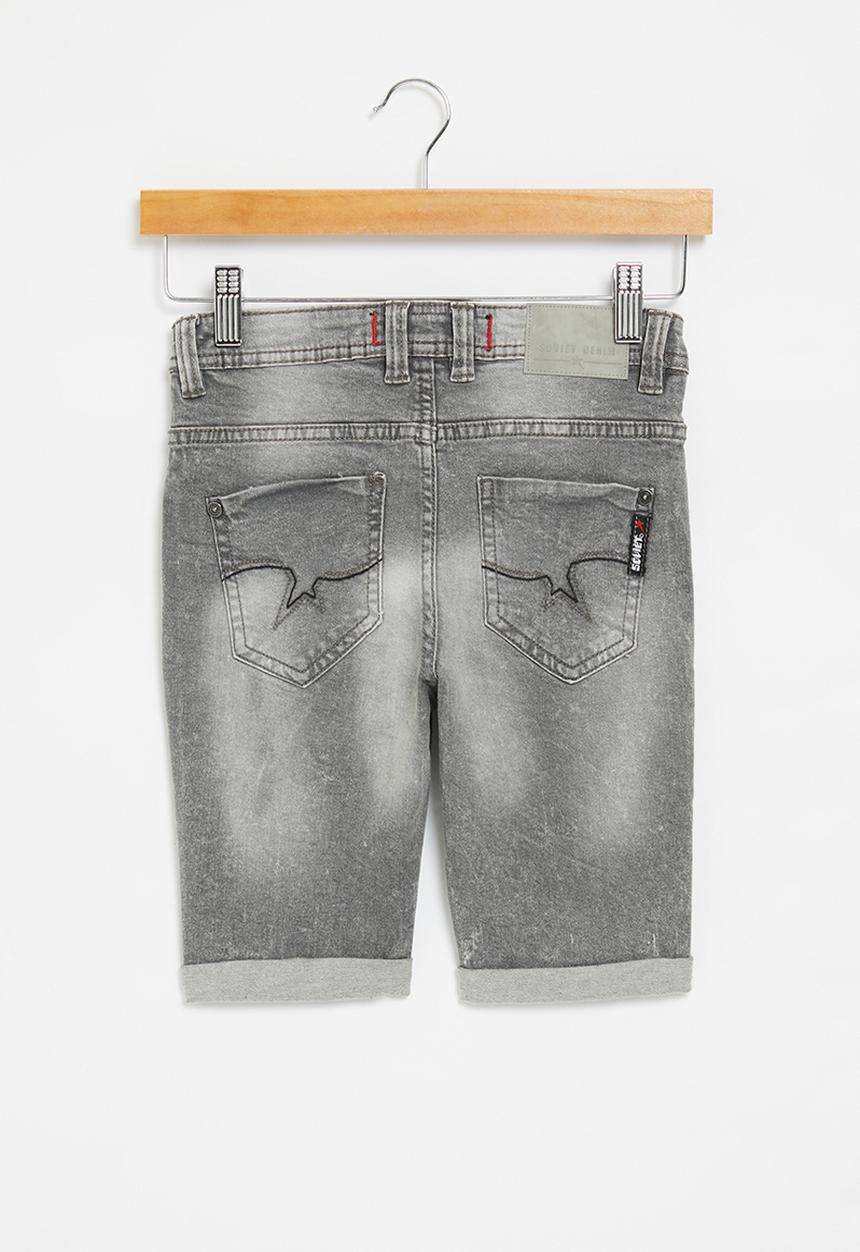 SOVIET - B major boys denim short - grey marble