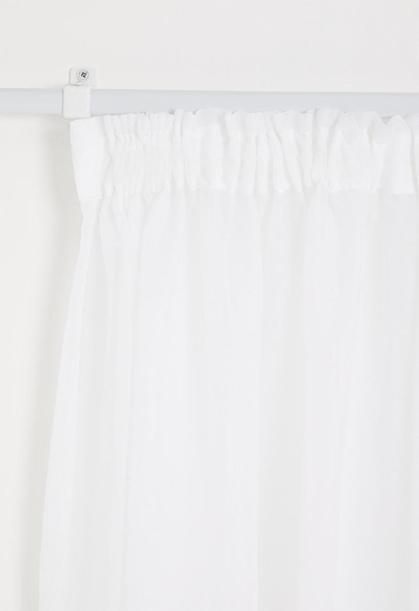 Design Collection - Crushed voile taped curtain set of 2 - white