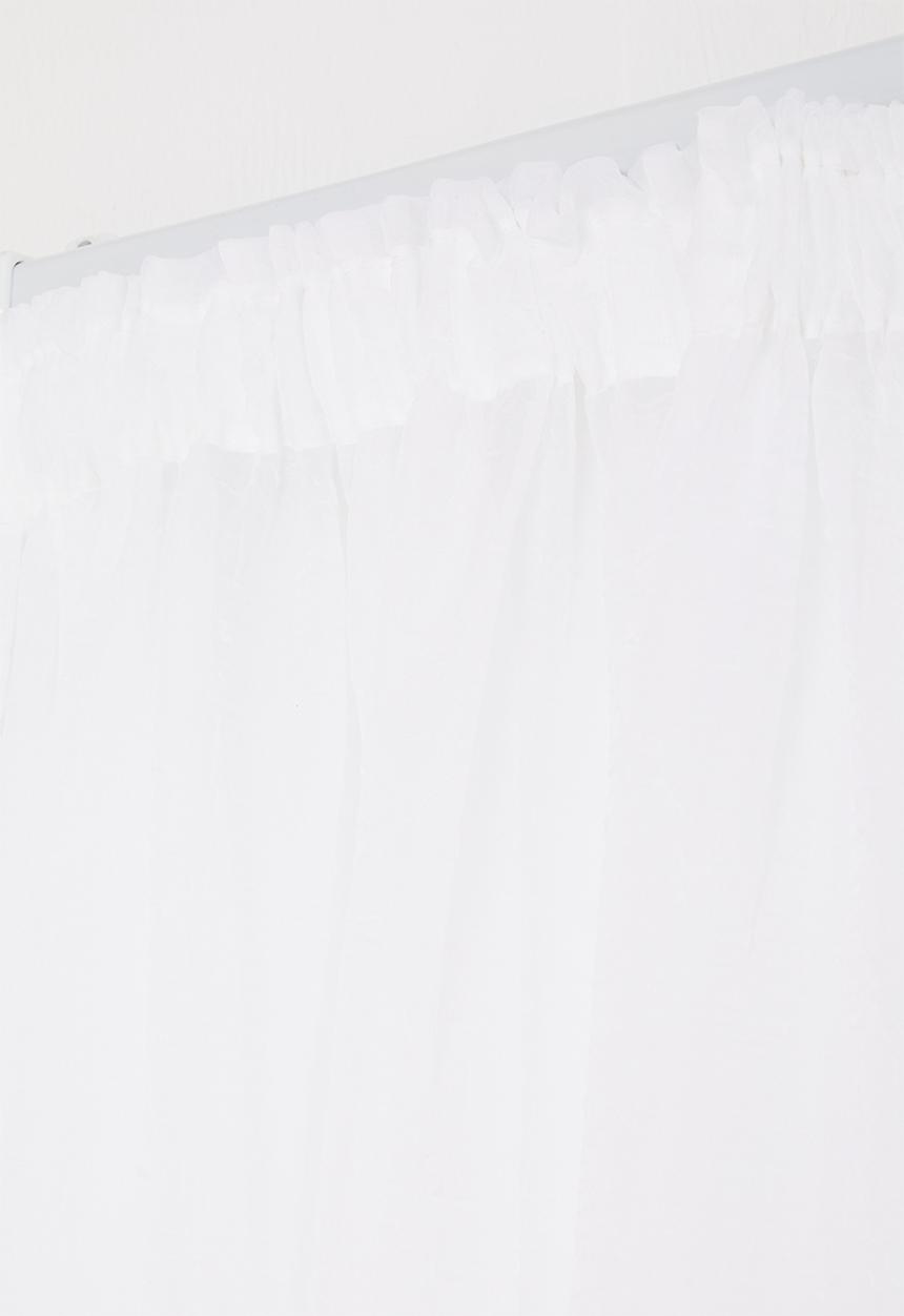 Design Collection - Crushed voile taped curtain set of 2 - white