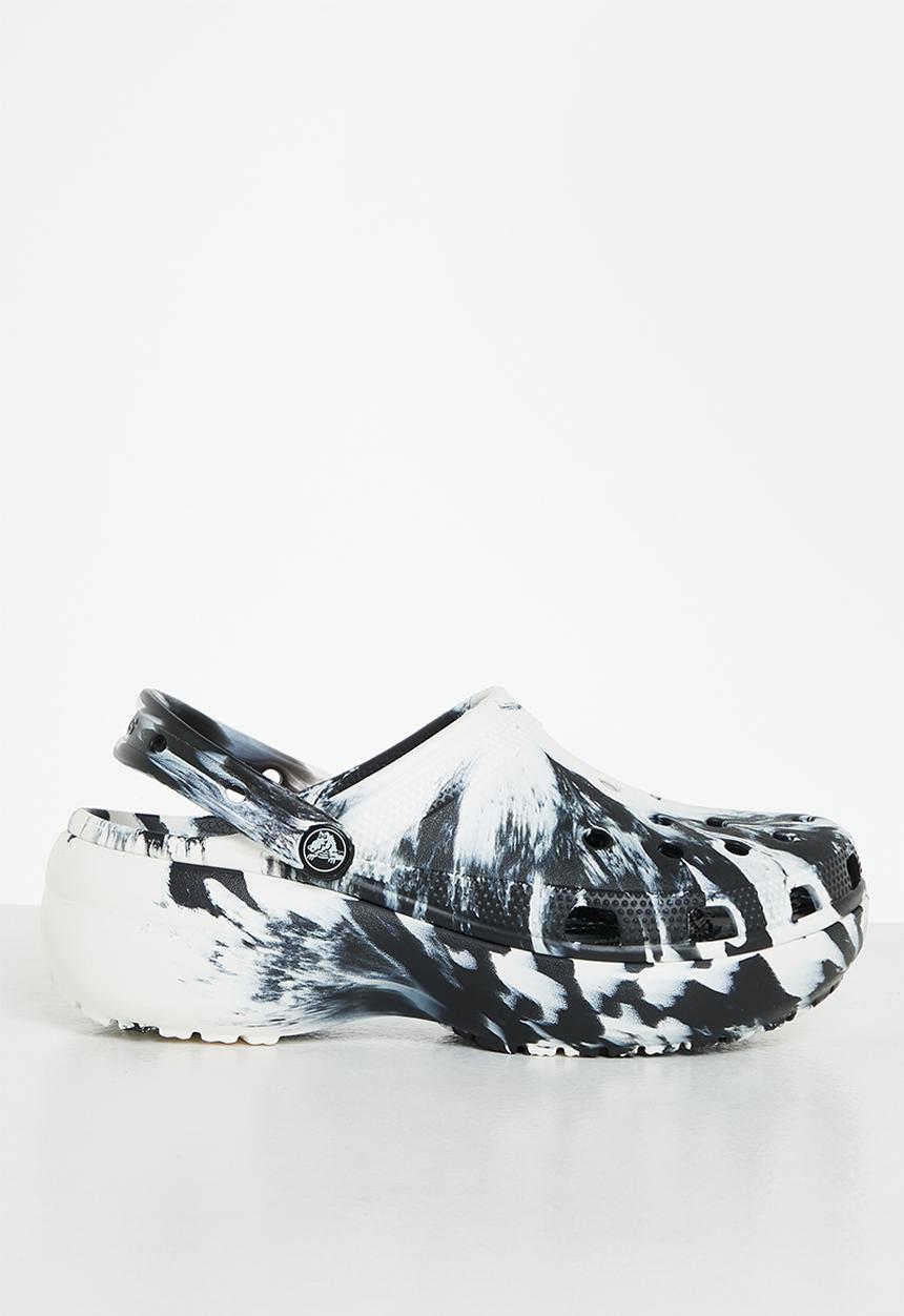Crocs - Classic platform marbled clog w - black / white