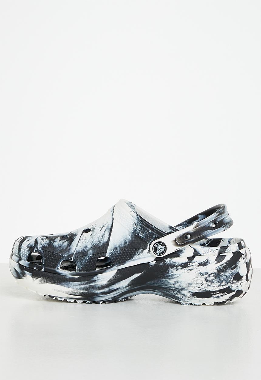 Crocs - Classic platform marbled clog w - black / white