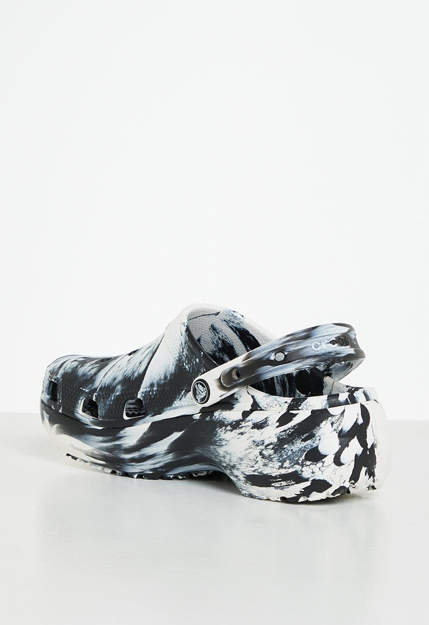 Crocs - Classic platform marbled clog w - black / white