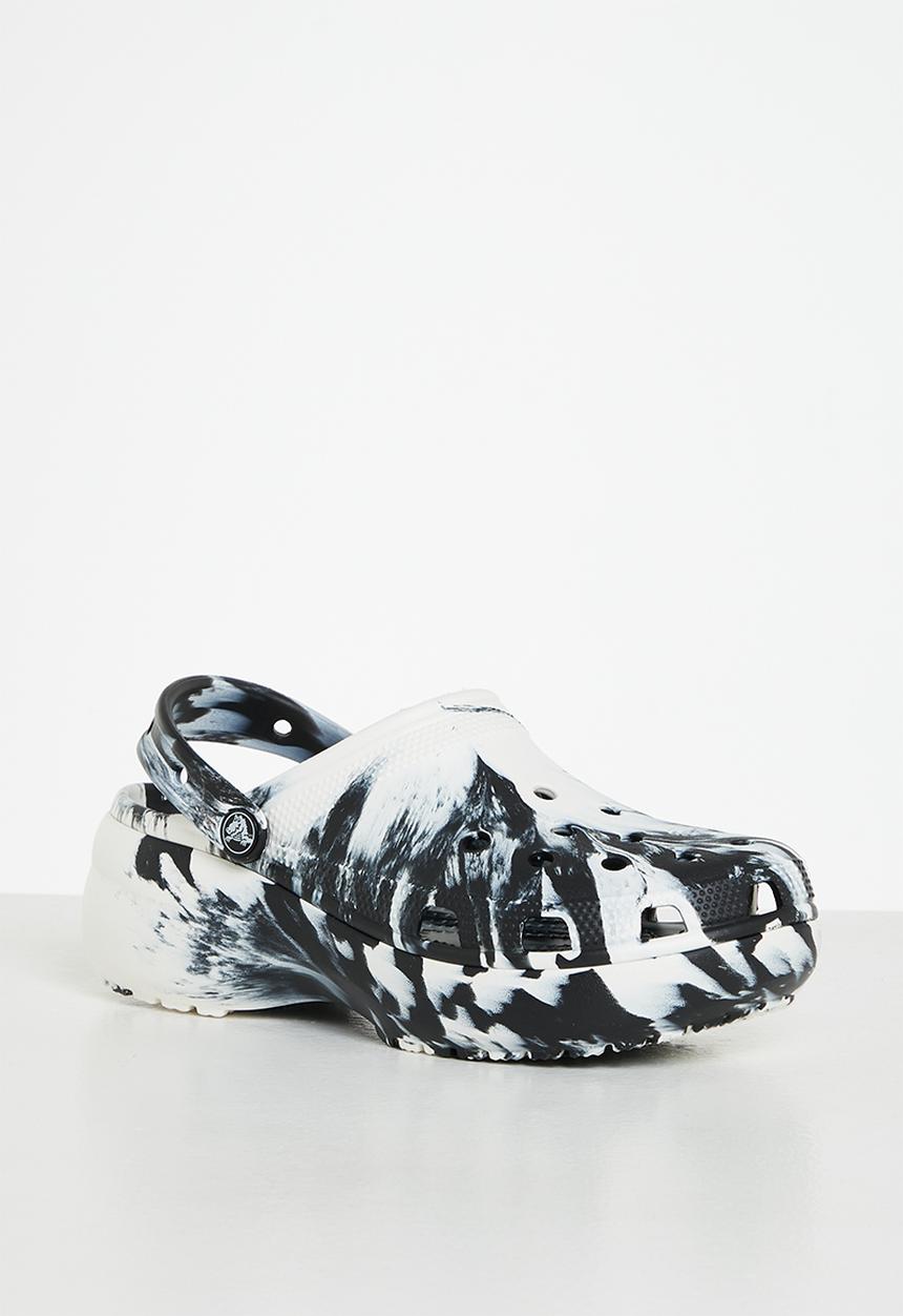 Crocs - Classic platform marbled clog w - black / white