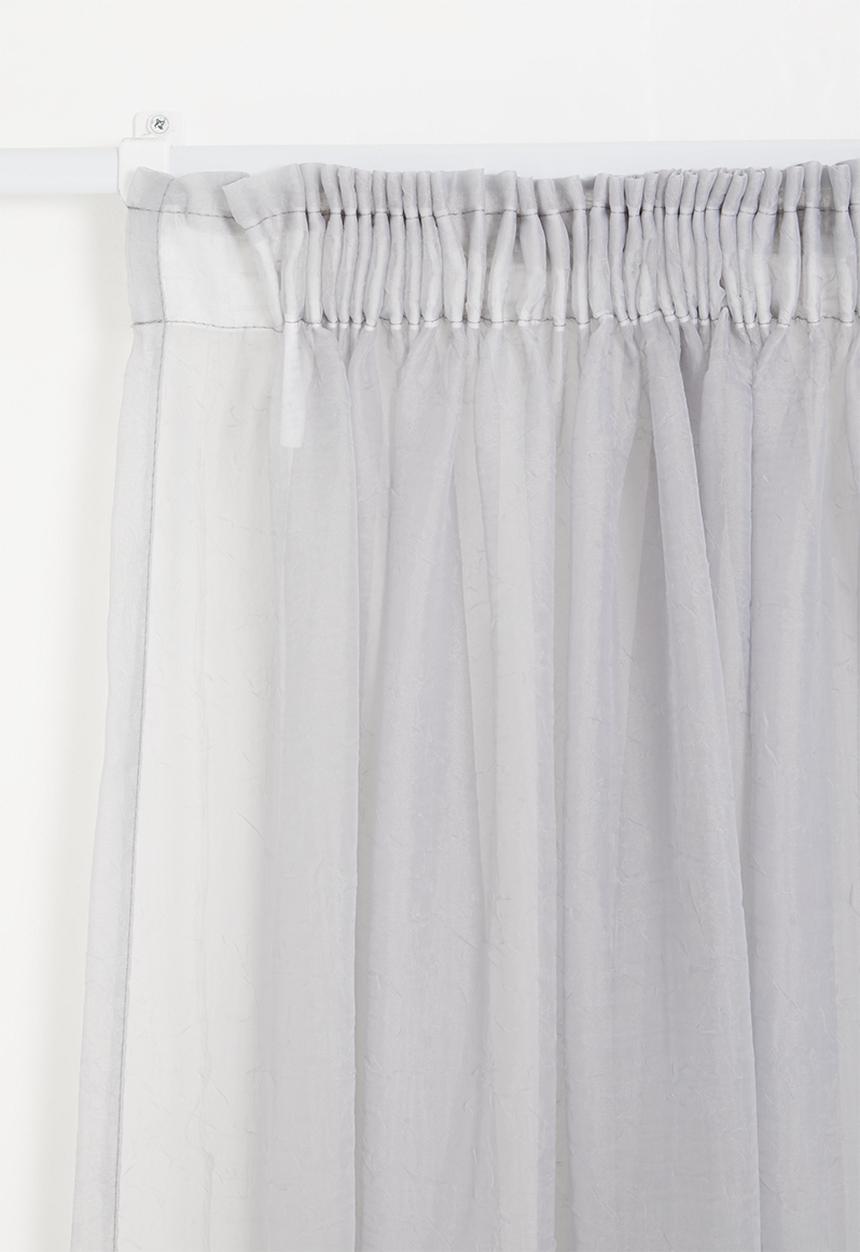 Design Collection - Crushed voile taped curtain set of 2 - grey