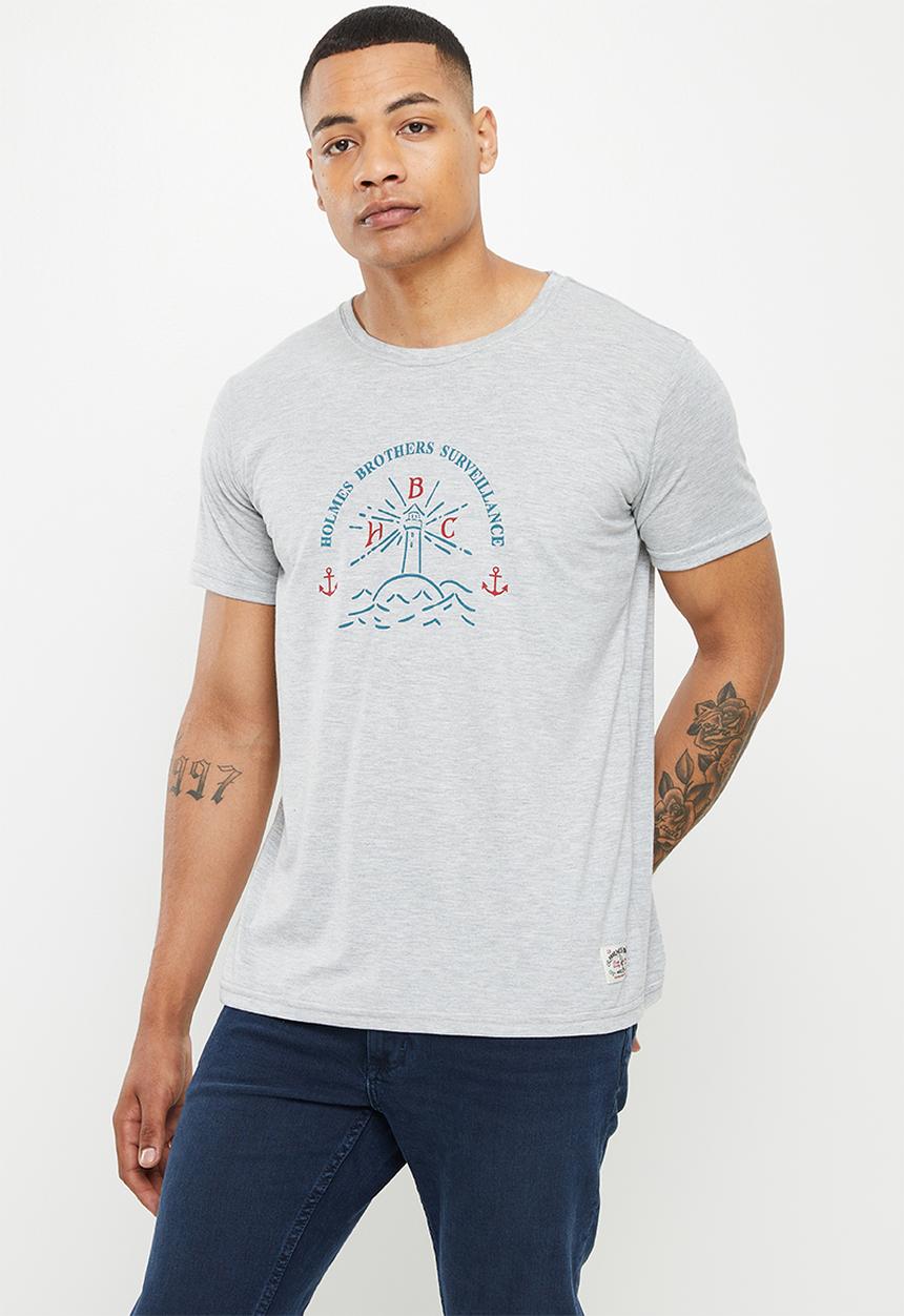 Holmes Bro's - Marine short sleeve tee - dirty grey melange