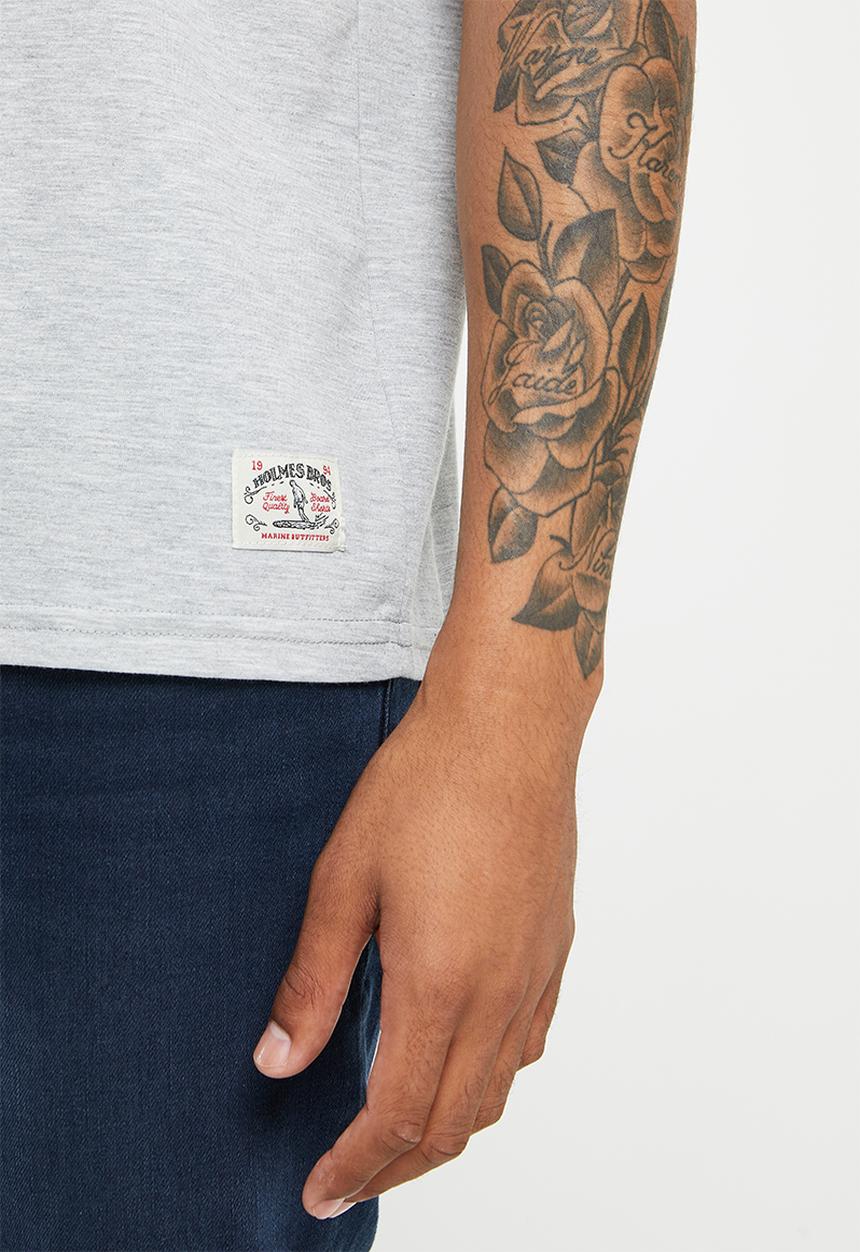Holmes Bro's - Marine short sleeve tee - dirty grey melange