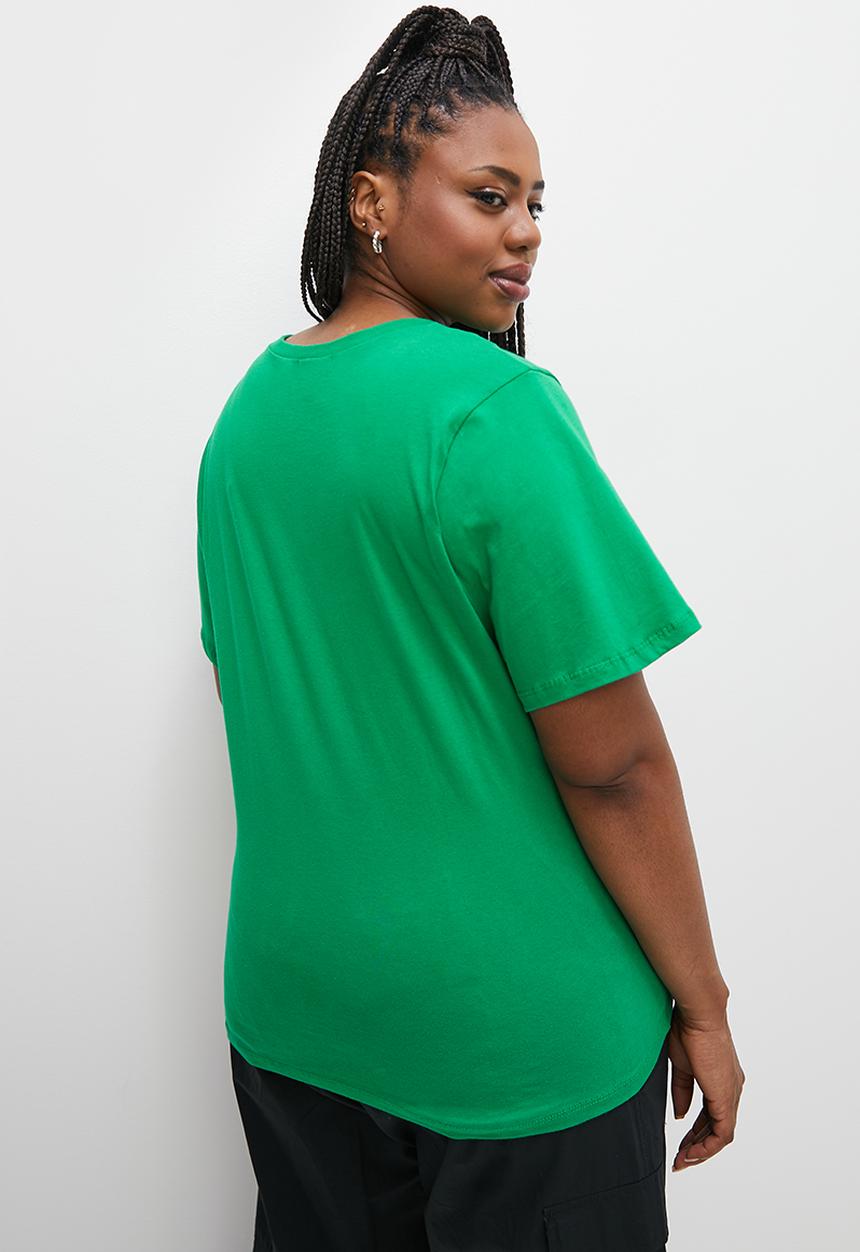 Superbalist - Basic v-neck easy fit tee - green