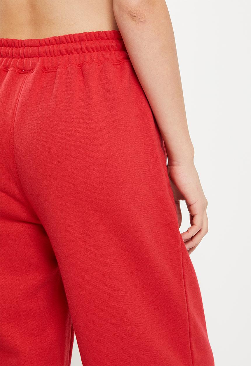 Cotton On - Plush wide leg track pant - racing red