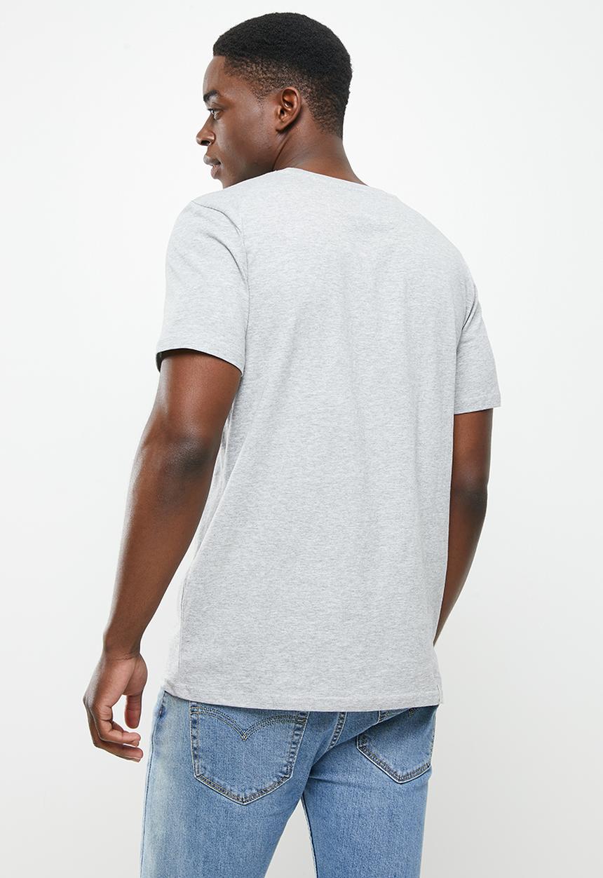 Vertigo - Vertigo flock crew tee - heather grey melange