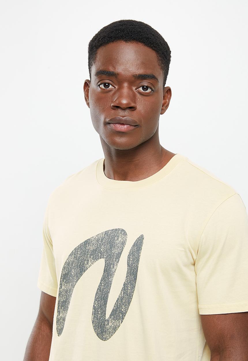 Vertigo - Vertigo graphic pigment dyed crew tee - bone white