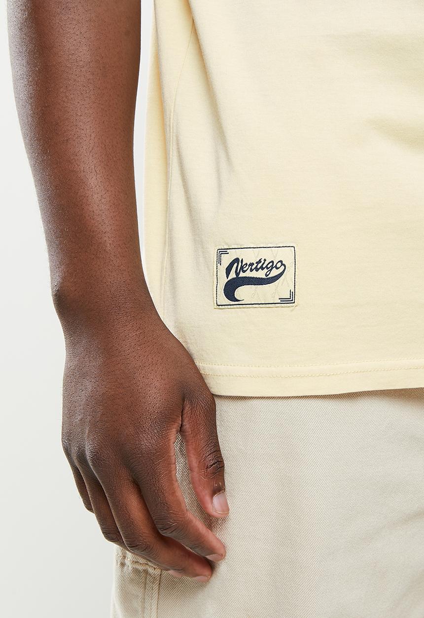 Vertigo - Vertigo graphic pigment dyed crew tee - bone white