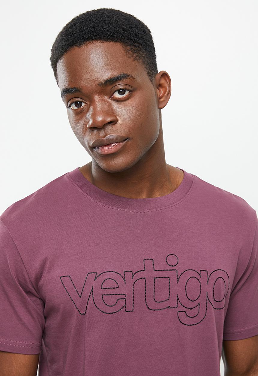 Vertigo - Vertigo embroidered crew tee - egg plant