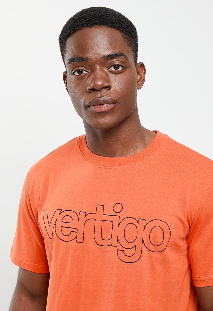 Vertigo - Vertigo embroidered crew tee - burnt orange