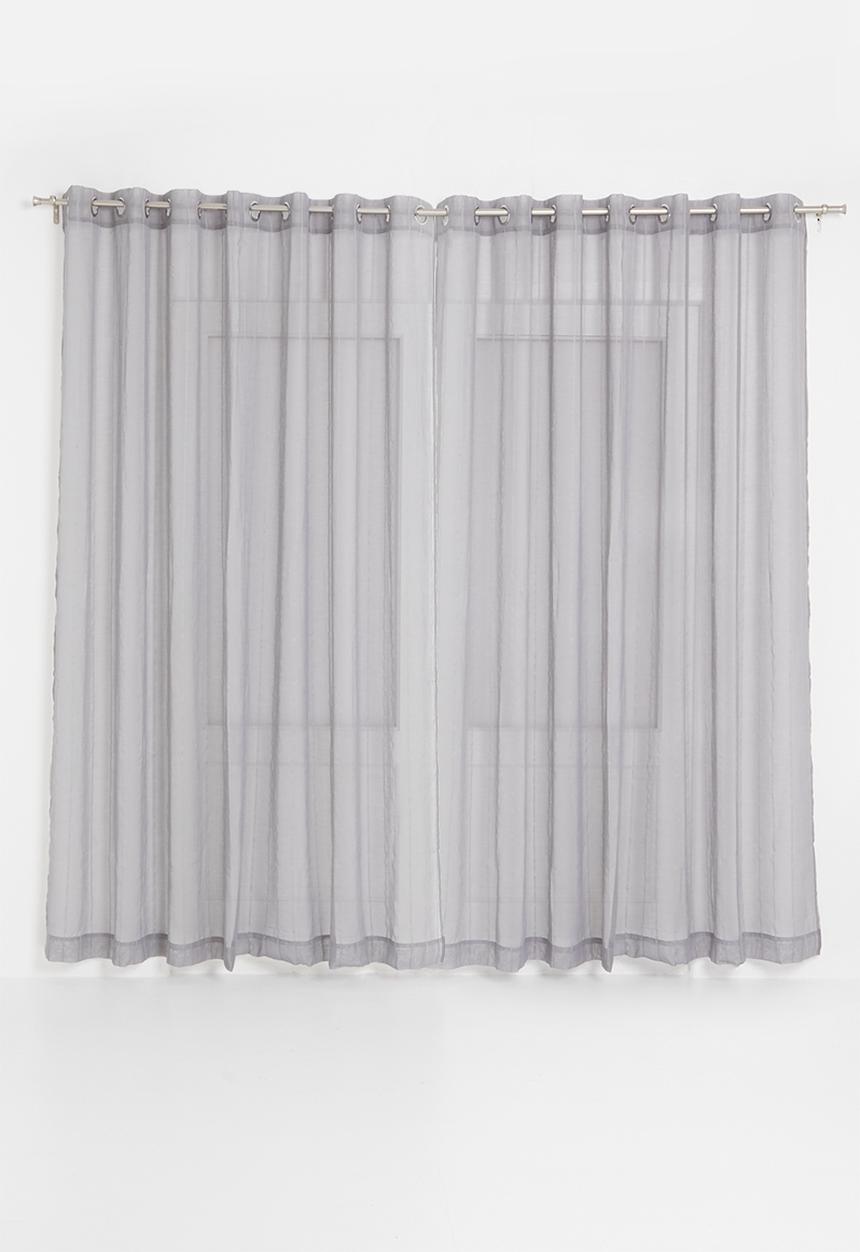Design Collection - Ella sheer eyelet curtain - grey