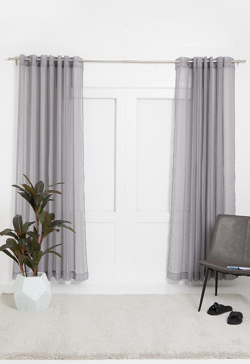 Design Collection - Ella sheer eyelet curtain - grey