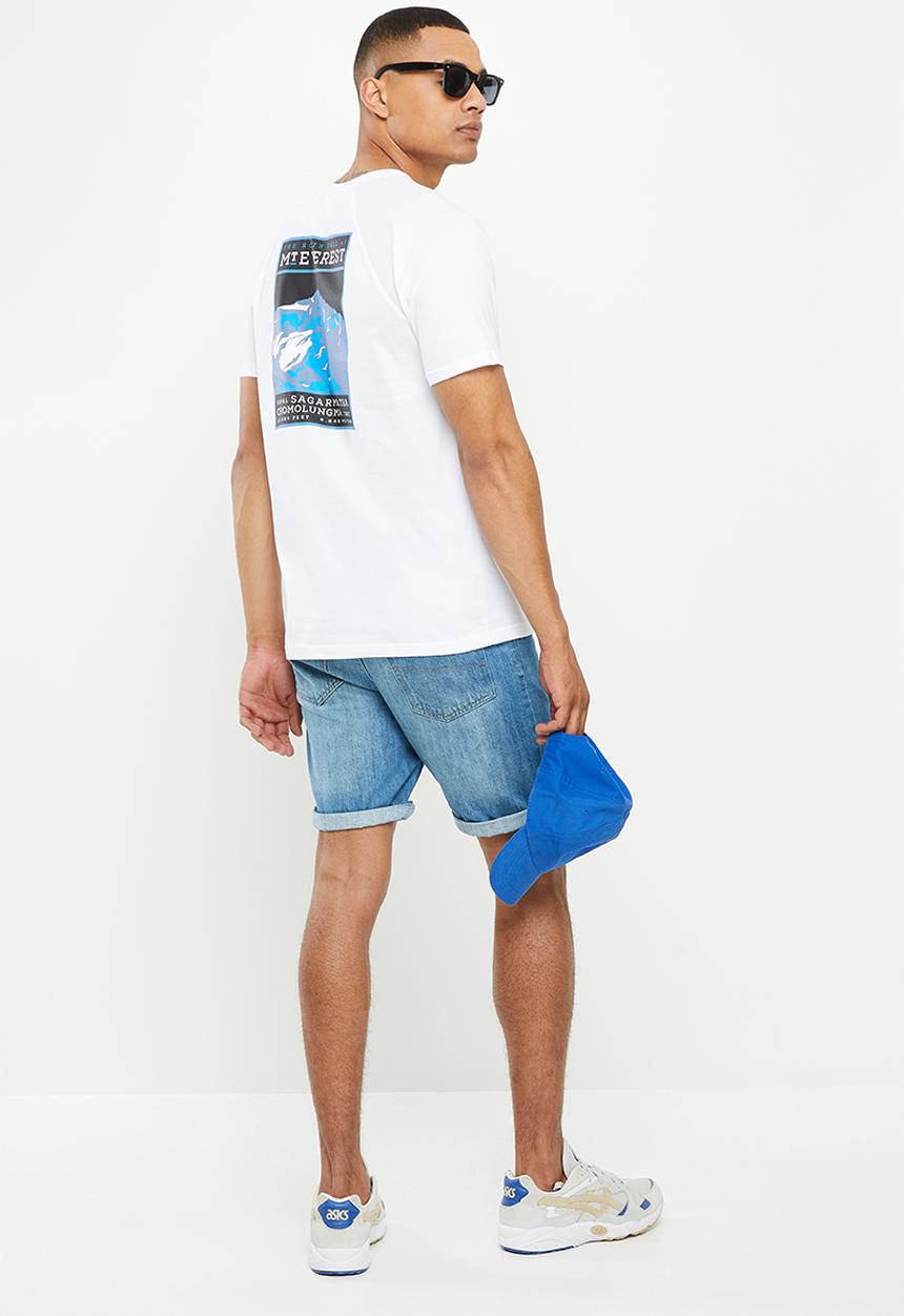 The North Face - M short sleeve north faces tee  - tnf white & acoustic blue