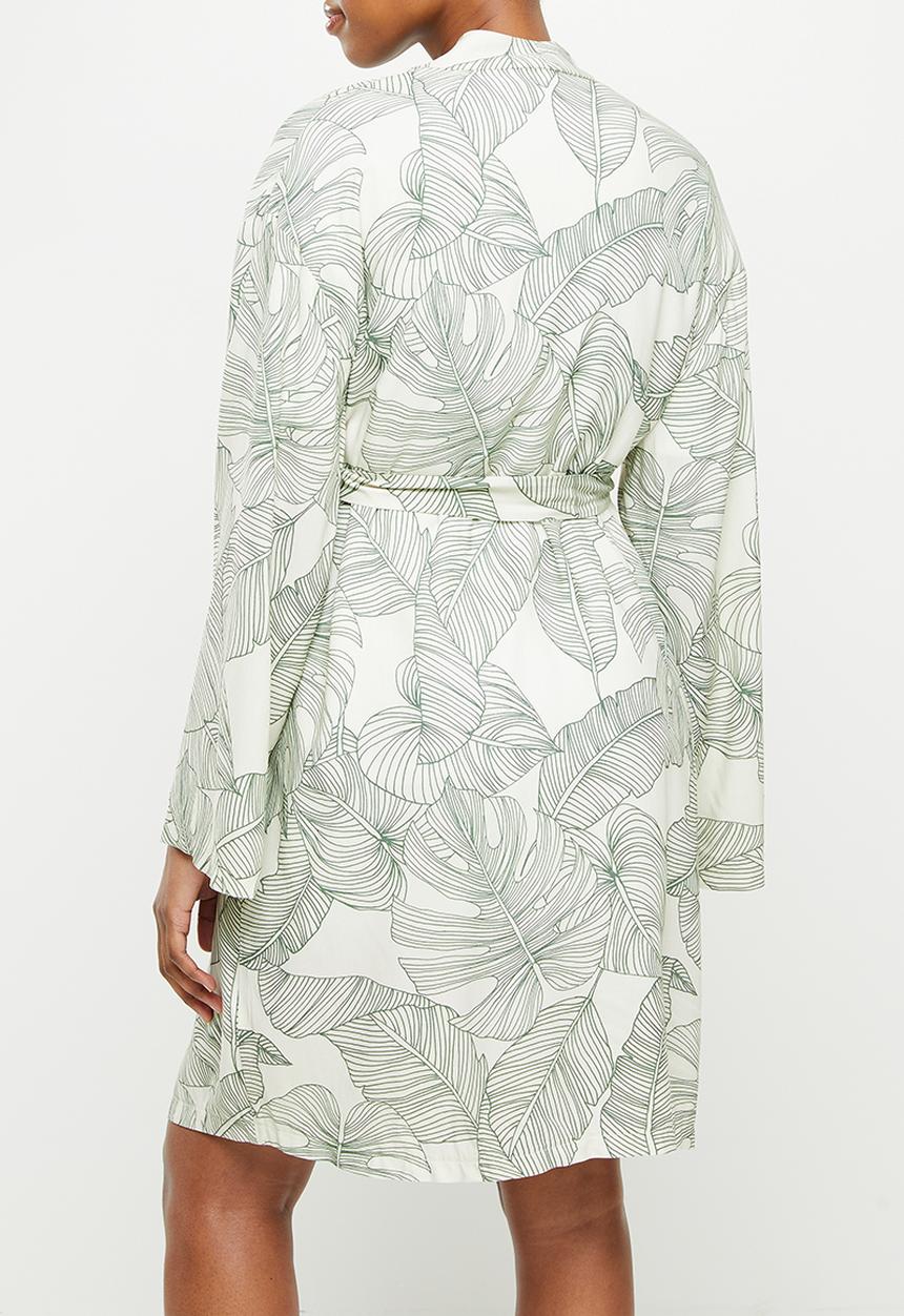 Superbalist - Maternity woven belted night gown - sketch palm