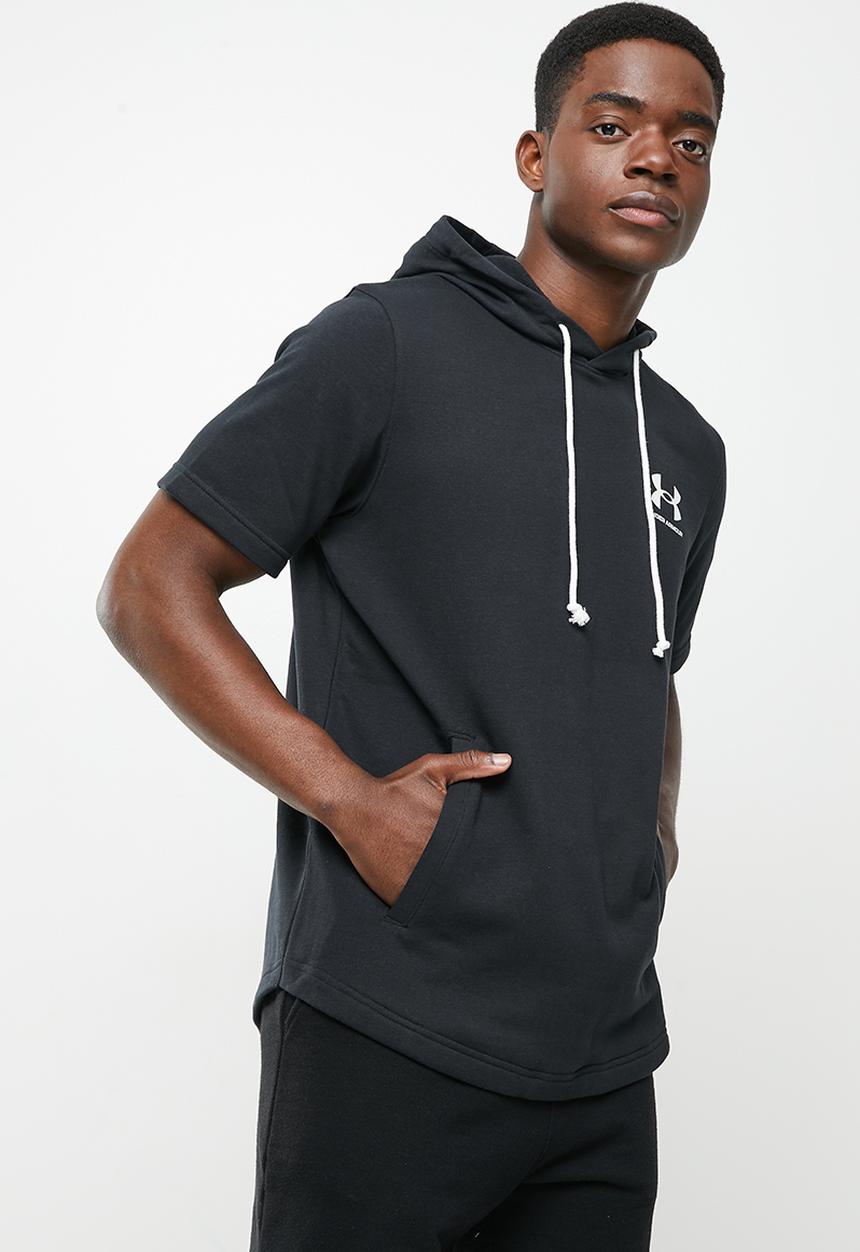 Under Armour - UA Rival Terry Short Sleeve Hoodie- black