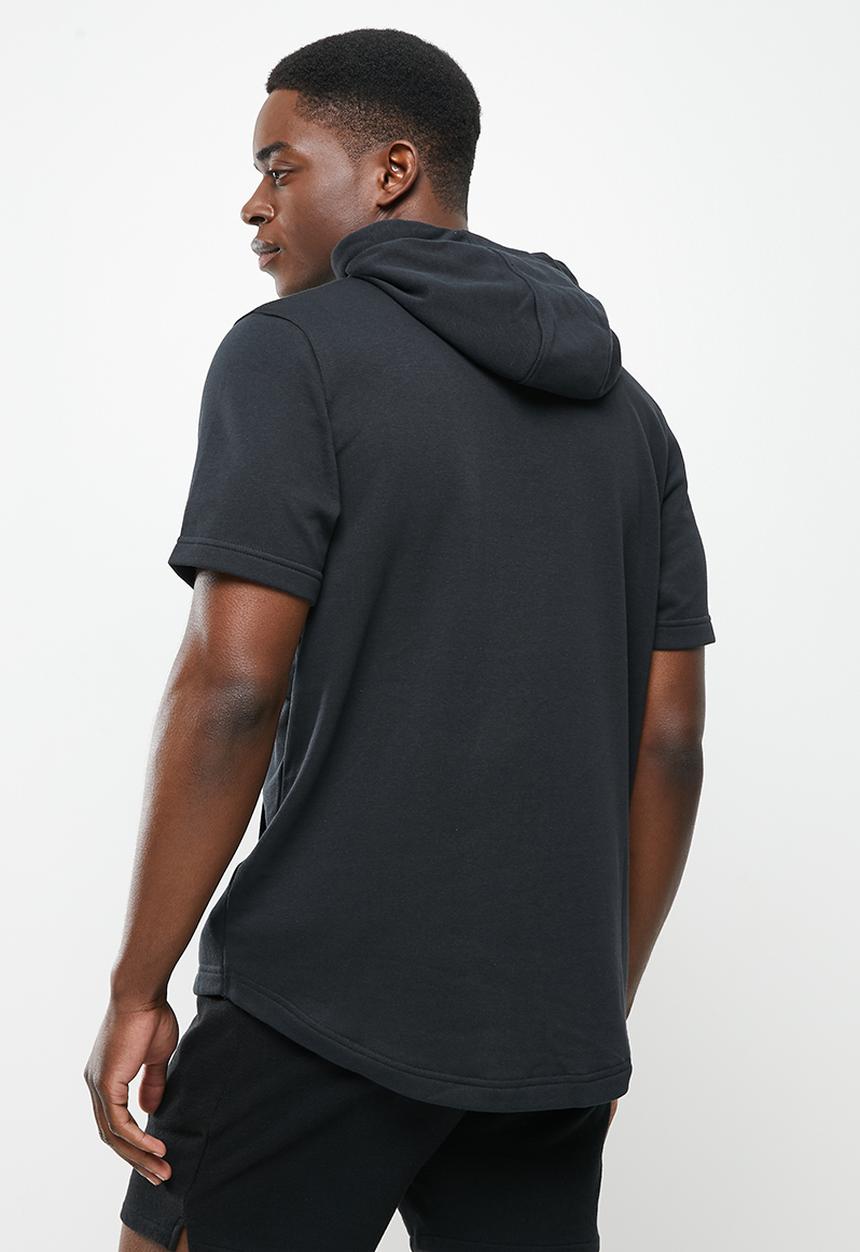 Under Armour - UA Rival Terry Short Sleeve Hoodie- black